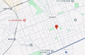 北習志野エリアのラーメン店「五十番」の地図