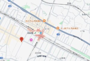 西船橋「はやぶさ F2」の地図