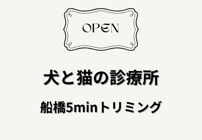 犬と猫の診療所・船橋5minトリミングが本町にオープン｜船橋駅徒歩5分の診療所併設サロン