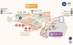 モヘジの出店場所がわかるイクスピアリ3階館内図