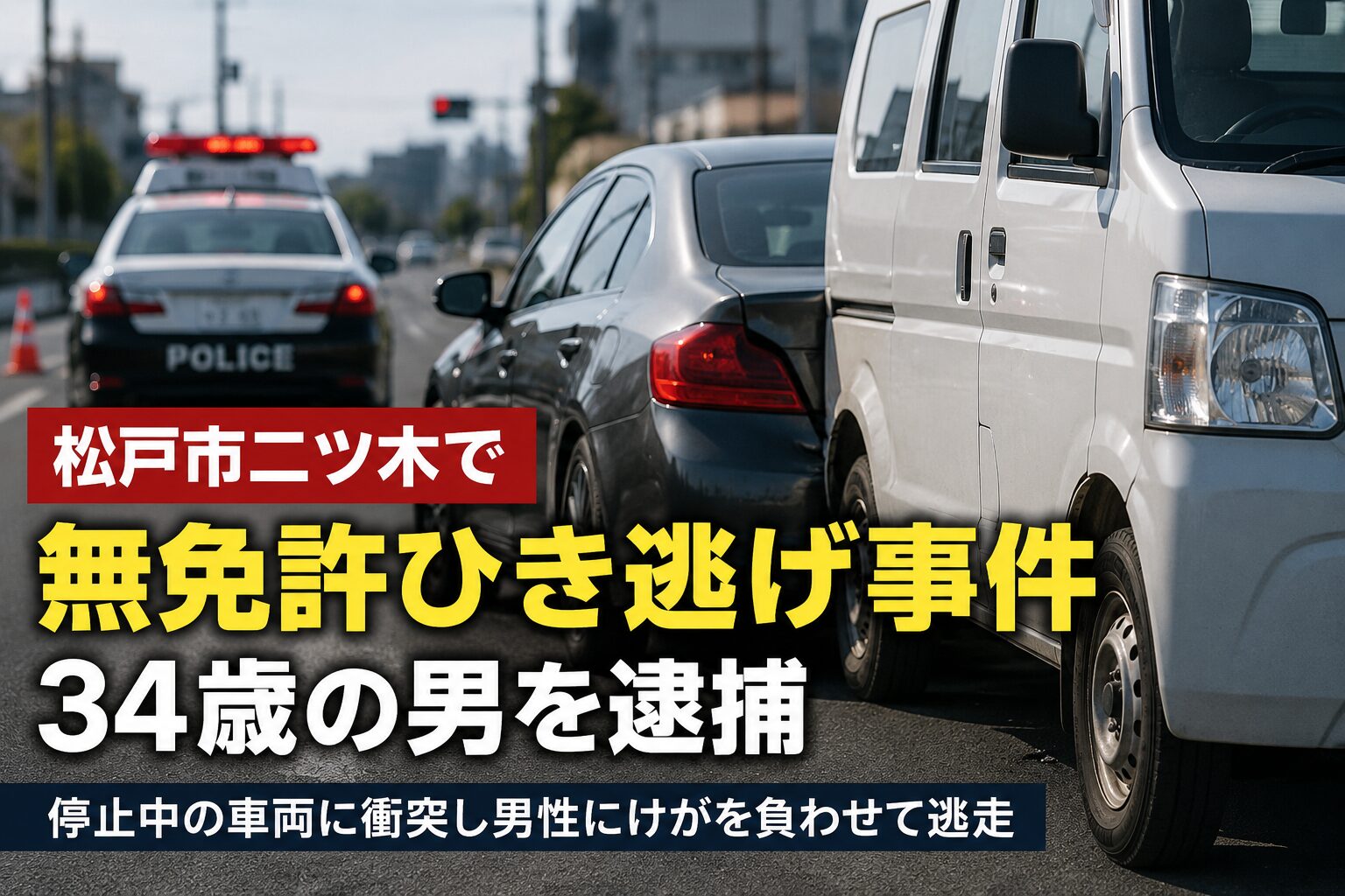 松戸市二ツ木で無免許ひき逃げ事件｜タイ国籍34歳の男を逮捕【2026年5月12日】