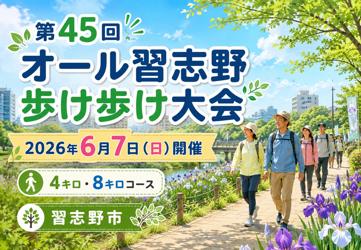 第45回オール習志野歩け歩け大会が6月7日開催｜4キロ・8キロの2コースで市内を歩くイベント