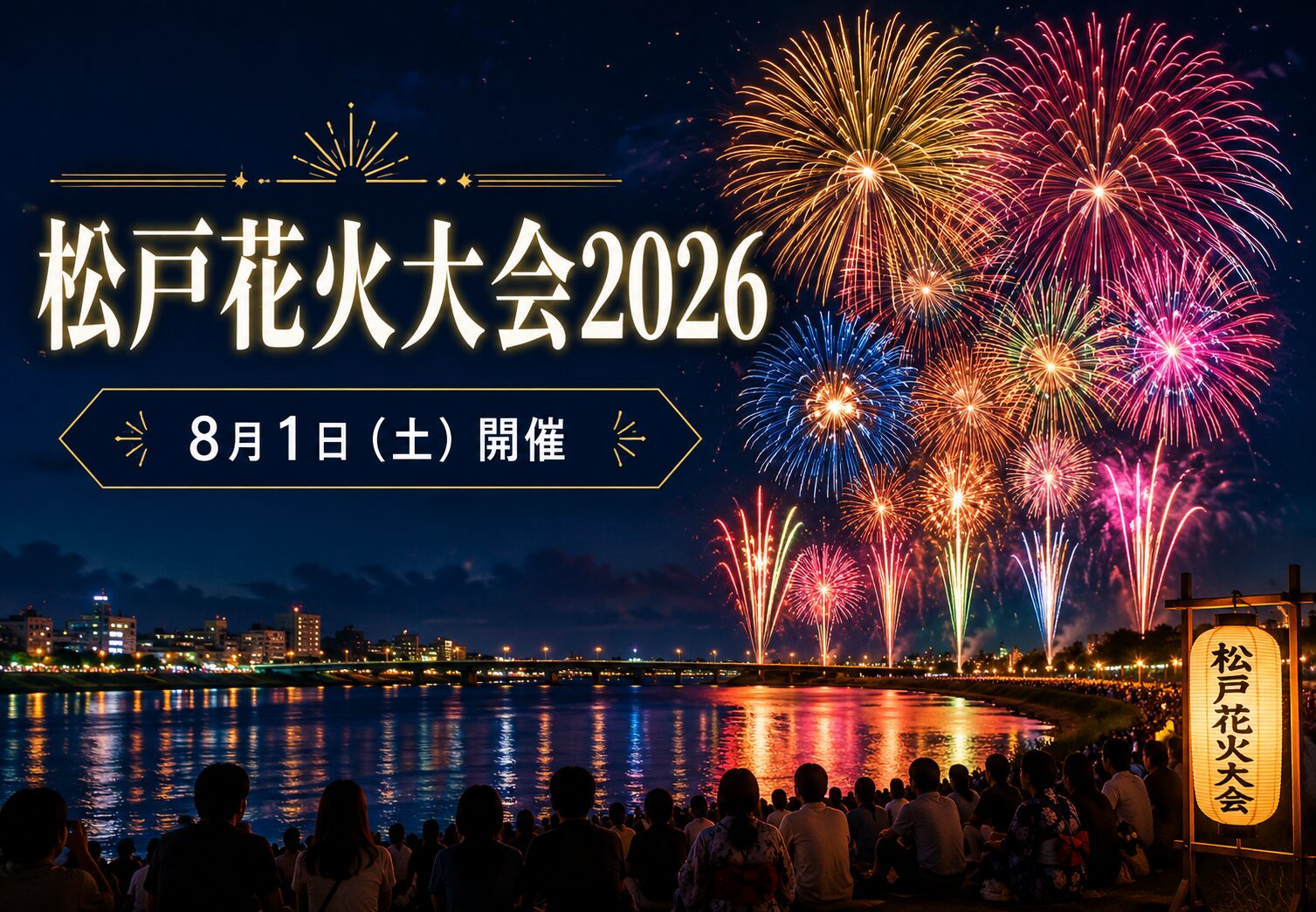 松戸花火大会2026が8月1日開催｜古ケ崎河川敷スポーツ広場で12,000発の花火