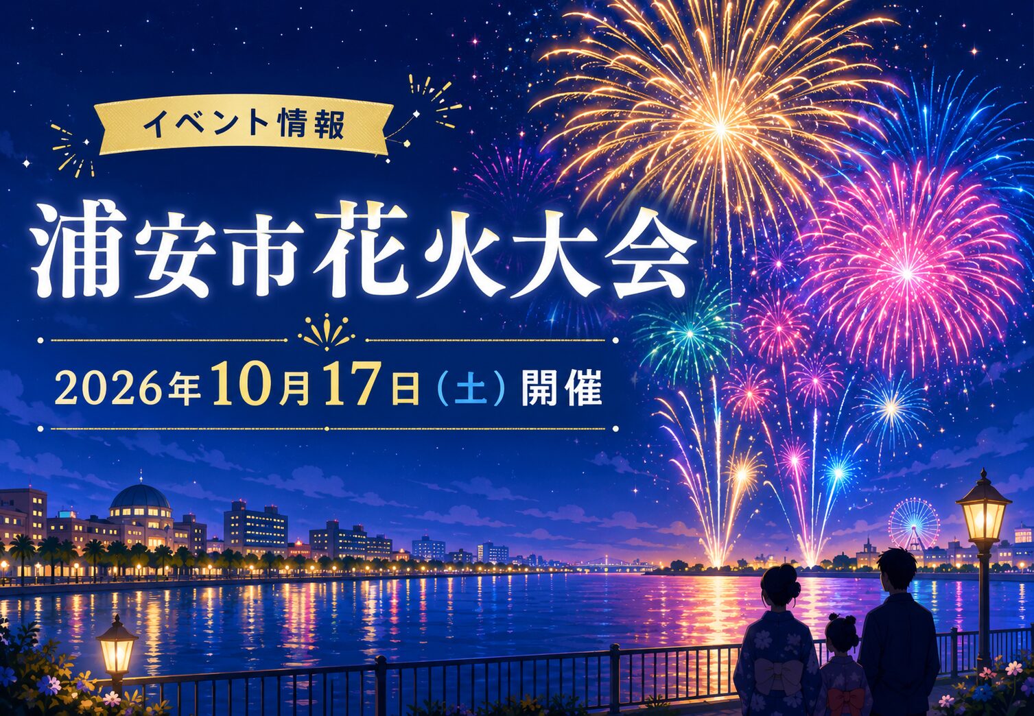 第43回浦安市花火大会が2026年10月17日に開催決定｜詳細は今後発表へ