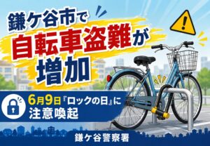 鎌ケ谷市で自転車盗難が増加|6月9日「ロックの日」に鎌ケ谷警察署が注意喚起